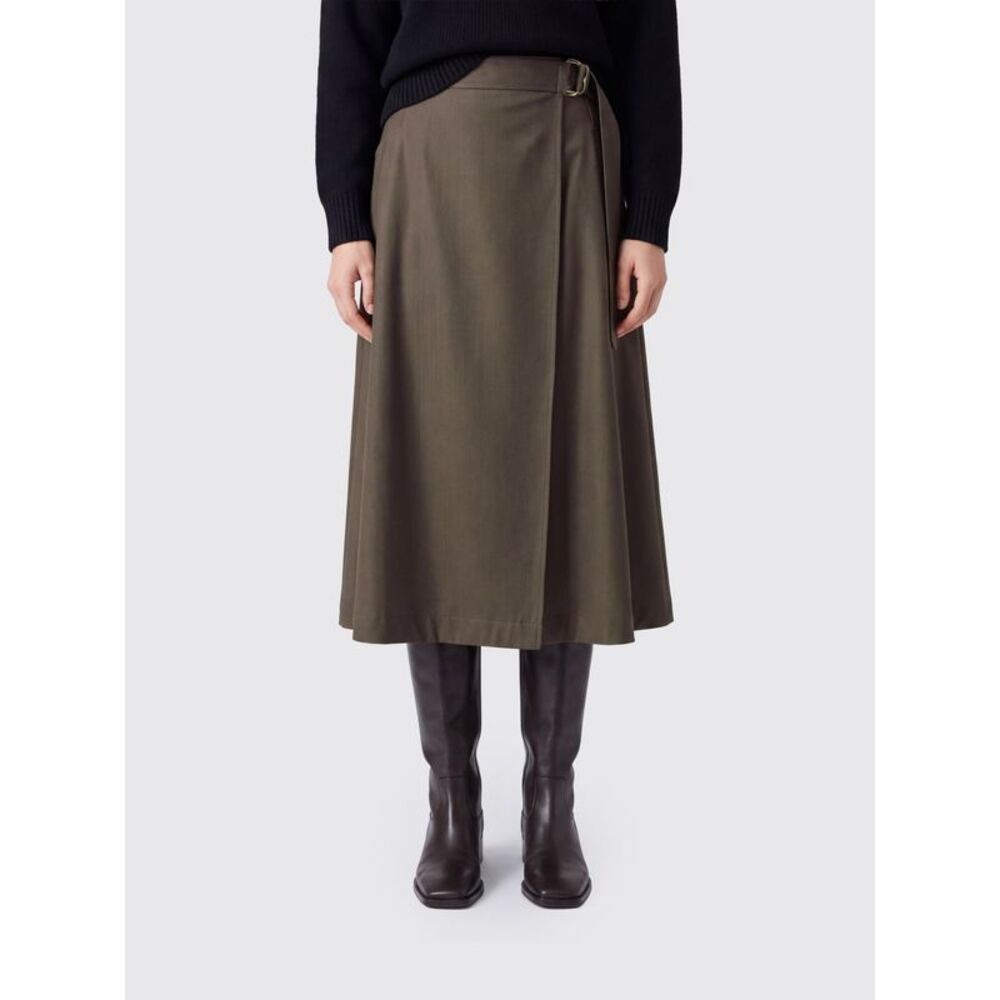 Burberry Women High-Waisted Wool Midi Wrap Skirt Burberry